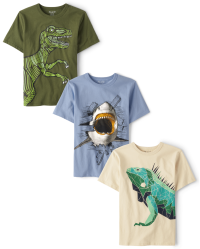 Boys Grey Animal Striped Sleeveless T-Shirt With Elasticated Shorts Sets