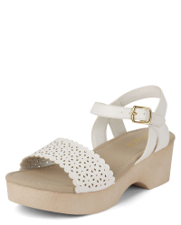 Girls Perforated Clog Sandals - WHITE | The Children's Place