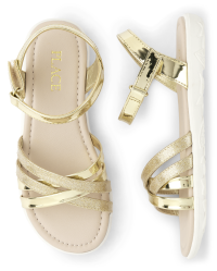 Girls gold sandals shop