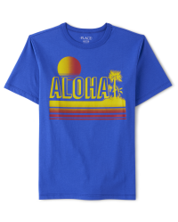 Boys Short Sleeve Aloha Graphic Tee - BLUE | The Children's Place