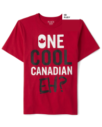 Boys Short Sleeve Cool Canadian Graphic Tee - RED | The