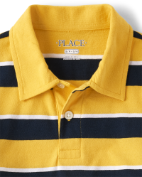 Boys Short Sleeve Striped Polo - YELLOW | The Children's Place