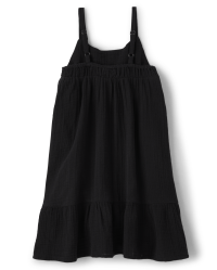 Girls Sleeveless Embroidered Floral Gauze Woven Ruffle Dress | The ...