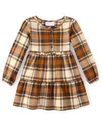 Baby Girls Matching Family Plaid Flannel Shirt Dress