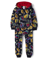 Boys Food Print Fleece One Piece Pajamas BLUE The Children s Place CA