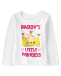【threetimes】Little princess tee Baby And Toddler Girls Long Sleeve Daddy's Princess Graphic