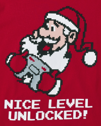 Boys Christmas Long Sleeve Santa Gamer Graphic Tee - RED | The Children ...