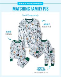 Unisex Kids Matching Family Christmas Long Sleeve Ski Cabin Print Snug Fit Cotton Pajamas WHITE The Children s Place CA