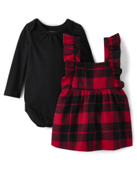Buffalo plaid baby outfit top
