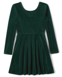 Girls Mommy And Me Christmas Long Sleeve Velour Knit Skater Dress SPRUCESHAD The Children s Place