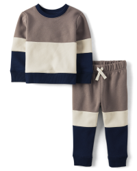 PANDA FLEECE BOYS SWEATSHIRT JOGGER SET - WHITE