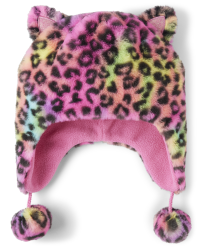 Girls Rainbow Leopard Pom Pom Hat | The Children's Place CA - MULTI CLR