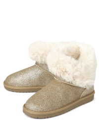 Beau KiD AW25 - Girls Navy Patent Faux Leather Glitter Boots main image 0