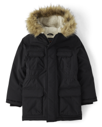 Boys black cheap parka