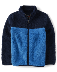 Boys Long Sleeve Colorblock Sherpa Zip-Up Jacket | The Children's Place -  TOUCAN FEATHER