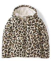 Leopard print girls jacket sales