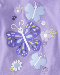 Toddler Girls Sleeveless Butterfly Ruffle Tank Top And