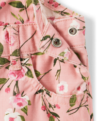 Baby And Toddler Girls Sleeveless Floral Print Twill Woven Shortalls | The  Children's Place - ROSE PETAL