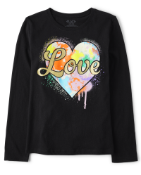 Women's Love Heart Graphic Long Sleeve Shirt - Color Block Stripe Raglan Tee With Fun Print