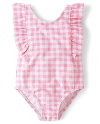 Short été Bébé/tout-petit Motif Vichy - Taille élastique - Ourlet Volants - Polyester - Décontracté