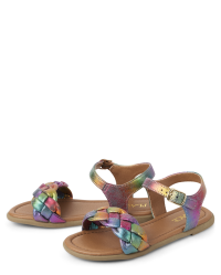 Girls Rainbow Ombre Braided Sandals MULTI CLR The Children s Place