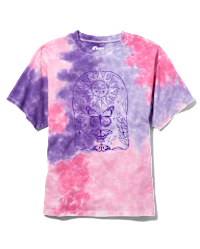 Tween Girls Short Sleeve Tie Dye Oversized Graphic Tee - WHITE
