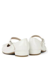Toddler Girls Bow Faux Patent Leather Low Heel Shoes WHITE The Children s Place CA