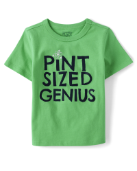 Baby And Toddler Boys Short Sleeve Pint Sized Genius Graphic Tee