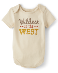 Unisex Baby Short Sleeve Wildest West Graphic Bodysuit - HAY STACK