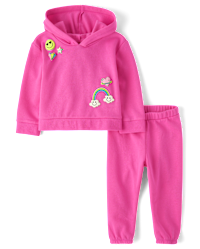 CLOUD RAINBOW GIRLS  FLEECE JOGGER - OFF WHITE