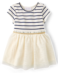 Baby And Toddler Girls Short Sleeve Striped Tutu Dress The Children s Place
