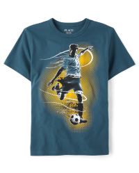 Boys Short Sleeve Soccer Graphic Tee - BLUE | The Children's Place