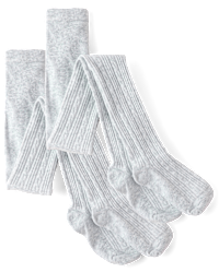 Girls Cable Knit Tights 2-Pack - GRAY | The Children's Place