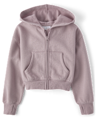 【IONSEOUL】Fleece Set Hood Zip-Up 4JH646 Brown-Tree-Graphic-Pullover-