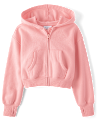 フリースジャケット NERDY Women's Crop Eco Fur Hooded Zip-Up Pink PNEW22KJ0509 3049536_33AT.png
