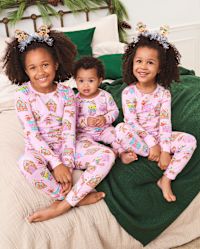 Girls Long Sleeve Gingerbread Print Snug Fit Cotton Pajamas PINK The Children s Place