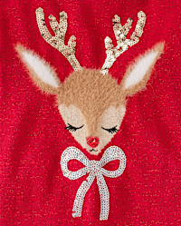 Girl Santa & Reinder Sweater main image 1