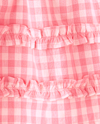 Toddler Girls Mommy And Me Short Sleeve Gingham Poplin Smocked Ruffle Dress  - PINK | The Children's Place