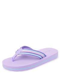 Girls Striped Flip Flops - PURPLE | The Children's Place