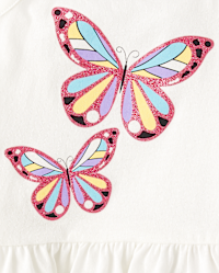 Toddler Girls Sleeveless Butterfly Ruffle Tank Top And