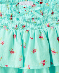 Girls Smocked Tiered Skirt - AQUA | The Children's Place
