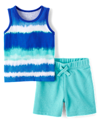 Toddler Baby Boys 2 Piece Tank Top And Shorts Set, Pink