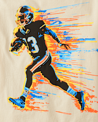 Boys Short Sleeve Football Player Graphic Tee - CREAM | The