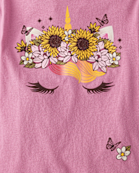 Chemise Bébé Fille Licorne Et Houx The Children's Place Rouge - Taille 2T - Occasion TBE