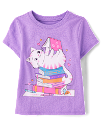 【CPGN STUDIO】25SS★ DTP Blanket Kitten Short Sleeve Tee Toddler Girl Bunny Short-Sleeve Graphic Tee - Blue