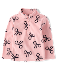 Toddler Girls Long Sleeve Print Microfleece Half Zip Pullover - PINK | The Children's Place 
