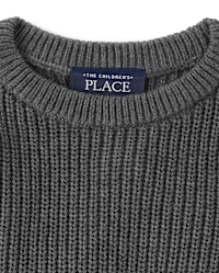 Baby And Toddler Boys Long Sleeve Shaker Stitch Sweater - GRAY