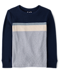 Boys Long Sleeve Colorblock Thermal Top - BLUE | The Children's Place