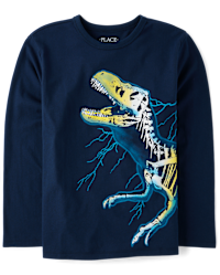 T-shirt graphique dinosaure pour fille - Black