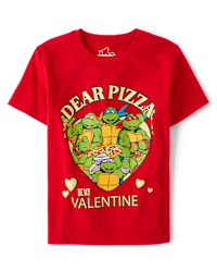 Boys Short Sleeve Teenage Mutant Ninja Turtles Valentine Pizza